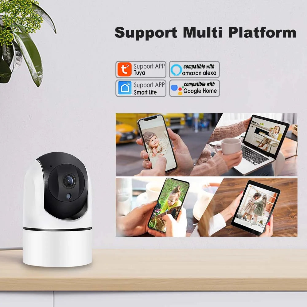 5G Wifi Baby Monitor 5MP Tuya IP Camera 1080P Security Protection Indoor Mini Video Surveillance Auto Tracking Smart Home Alexa