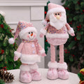 1Pc-New Santa Claus Snowman Elk Pink Sequin Telescopic Doll Merry Christmas Decorations Window Props Matching Supplies Ornaments