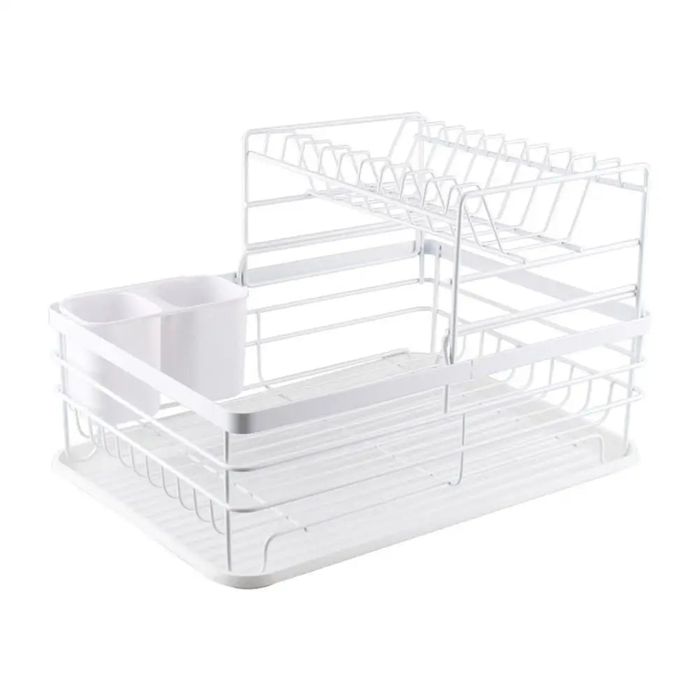 Dish Drying Rack Drainer Storage Rack 2 Layers Iron Tableware Organizer Kitchen Tools for Bowl Dishes Chopsticks