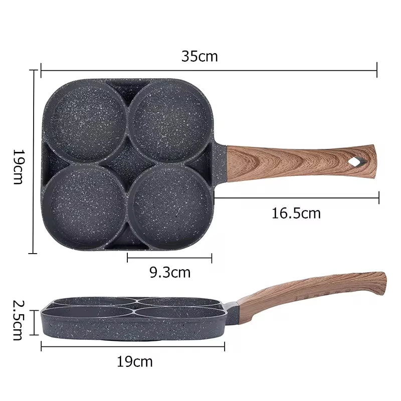 Egg Frying Pan Nonstick Pancake Pans 4-Cups Cookware Pancake Pan Egg Pan Suitable for Gas Stove Induction Cooker JT87