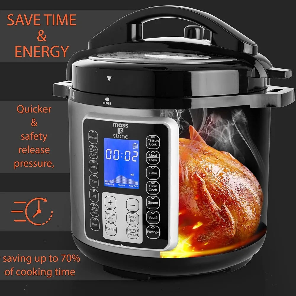 Electric Pressure Cooker with Large LCD Display, Multi-Use 6 Quart Electric Pot, 14 in 1 Slow Cooker, Rice Cooker