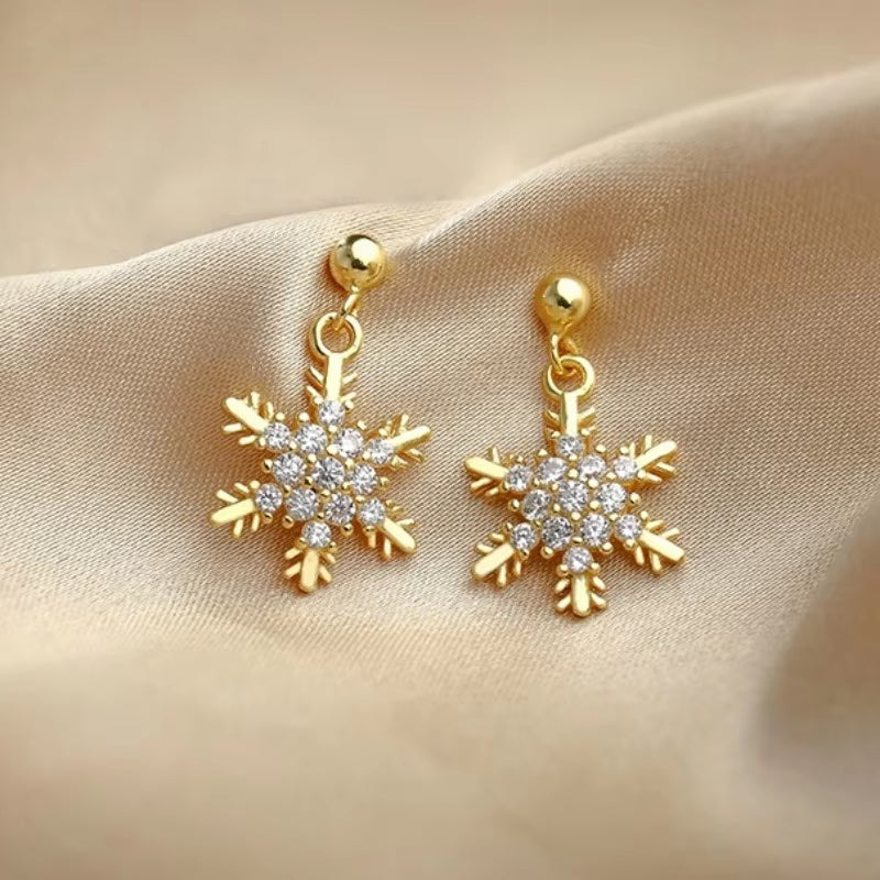 2023 New Red Bow Knot Snowflakes Drop Earring for Women Christmas Santa Claus Snowman Earrings Girls Xmas Jewelry Gifts