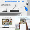 [300°Pan 90°Tilt+Human Tracking]  4K Poe PTZ Camera System,Nvr Security Camera System W/6Pcs 5MP Wired Security Camera Outdoor&Indoor,2-Way Audio,Waterproof,7/24 Record for Home Surveillance