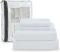 Queen Bed Sheets Set, 4 Piece Upgraded & Certified Sheets, Hotel Luxury Bedding Sheets & Pillowcases, Extra Soft & Wrinkle Free Sheets Cover, Deep Pocket Queen Sheets up to 16 Inch, Queen, White
