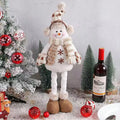 Christmas Snowman Telescopic Doll New Knitted Elk Doll Window Scene Christmas Decoration Merry Christma Gift Happy New Year 202