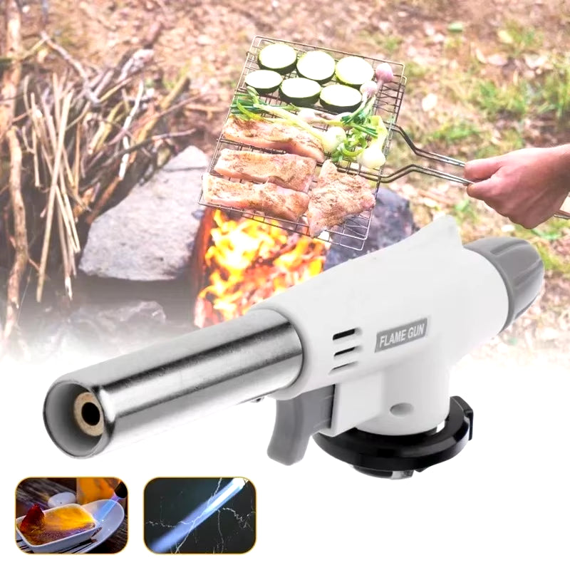 Portable Flame Gun Multifunctional Barbecue Torch Burner for Camping BBQ Desserts, Soldering, Cooking Heating Tool, Household Fl