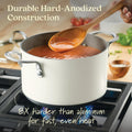 Achieve Hard Anodized Nonstick Cookware Pots and Pans Set, 9 Piece - Cream
