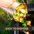 Compost Bin for Kitchen Countertop - 1.3 Gallon Compost Bucket for Kitchen with Lid - Includes 1 Spare Charcoal Filter (Silver)