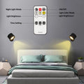 LED Wall Lamp Smart Magnetic Wall Light Touch Reading Lamp Remote Control Rotatable USB Rechargeable Portable Night Light