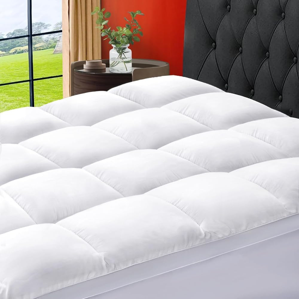 Mattress Topper Queen Size Extra Thick Mattress Pad 8-21" Deep Pocket Soft down Alternative Fill Mattress Protector Pillow Top Mattress Cover (60X80 Inches, White)