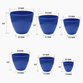 7.5/6.5/5.5/4.9/4.2/3.5 Inches Plant Planters 6 Pack, Thick Sturdy Plastic Pots for Plants, Indoor/Outdoor 6 Sizes Flower Pots with Drainage Holes and Saucers (6 Sizes,Dark-Blue)