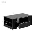 Modern High Gloss RGB LED Coffee Table with 4 Drawer Storage Organizer Sofa Side Table End Table Furniture for Living Room