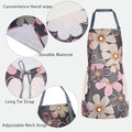 2 Pack Floral Aprons with Pocket Blooming Womens Waterproof Adjustable Cooking Aprons Kitchen Gardening Salon