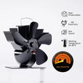 Mini Stove Fan Heat Powered Fireplace Fan Log Wood Burner Eco-Fan Quiet 5 Blade Fireplace Fan Home Winter Warm Heat Distribution