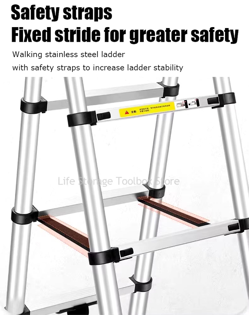 Stainless Steel Folding Ladder for Home Telescopic Ladders Scaffolding Ladder Engineering Stairs Herringbone 4Step Ladder 사다리접이식