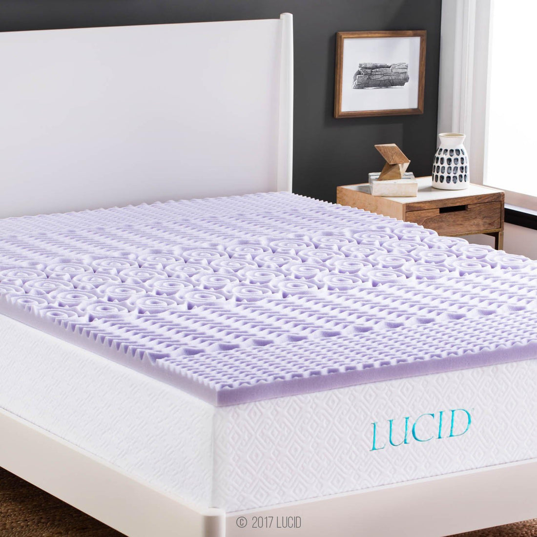 2 Inch 5 Zone Lavender Memory Foam Twin XL Mattress Topper