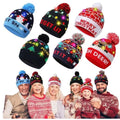 Christmas Hat Year Xmas Party Decor Creative Flashing Led Light Snowman Winter Warm Color Knitted Cap Christmas Gift Christmas