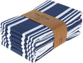 Kitchen Towels (20X30 Inches 6 Pack) Extra Large Premium Dish Towels for Kitchen Blue & White Dish Cloths Highly Absorbent 100% Cotton Kitchen Hand Towels with Hanging Loop Tea Towels