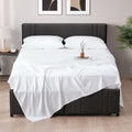Queen Bed Sheets Set, 4 Piece Upgraded & Certified Sheets, Hotel Luxury Bedding Sheets & Pillowcases, Extra Soft & Wrinkle Free Sheets Cover, Deep Pocket Queen Sheets up to 16 Inch, Queen, White