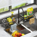 Self-Draining Sink Shelf Stainless Steel Kitchen Sink Drain Rack Soap Sponge Holder Kitchen Sink Organizer Kitchen Organizer