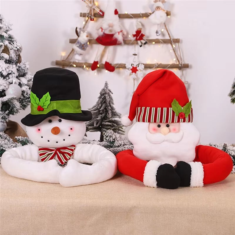 105Cm Cute Hugs the Tree Doll Santa Claus Snowman Christmas Tree Ornament Festive Decor Noel Atmosphere Cloth Xmas New Year 2022