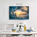 Ocean Wave Picture Wall Art: Tropical Seascape Sunset Canvas Prints for Office (36'' X 24'' X 1 Panel)