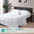 Queen Bed Sheets Set, 4 Piece Upgraded & Certified Sheets, Hotel Luxury Bedding Sheets & Pillowcases, Extra Soft & Wrinkle Free Sheets Cover, Deep Pocket Queen Sheets up to 16 Inch, Queen, White