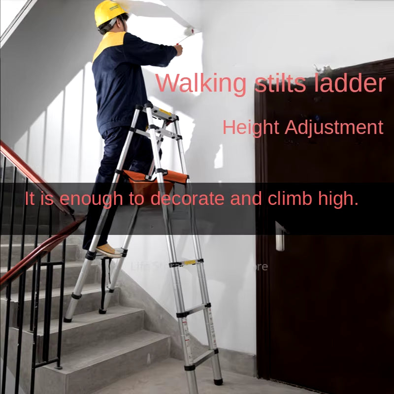 Stainless Steel Folding Ladder for Home Telescopic Ladders Scaffolding Ladder Engineering Stairs Herringbone 4Step Ladder 사다리접이식