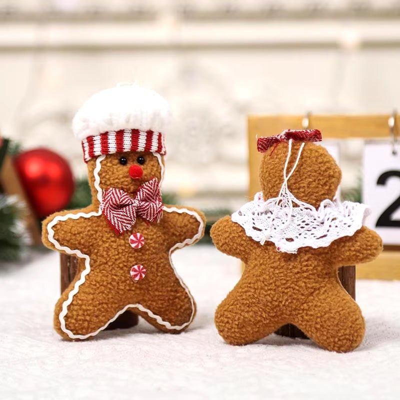 Gingerbread Man Christmas Decorations Cookies Doll Christmas Pendant Hangings Figurines Decoration Props for Christmas Tree