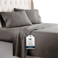 Queen Sheet Set, 4 Pc Bed Sheets & Pillowcases Set - Machine Washable for Easy Care - Soft & Breathable All Season Microfiber Sheets with Deep Pockets - Gray