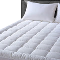 Queen Size Mattress Pad Pillow Top Mattress Cover Quilted Fitted Mattress Protector Cotton Top Stretches up 8-21