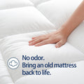 Mattress Topper Queen for Back Pain, Extra Thick Mattress Pad Cover, Plush Pillow Top Overfilled with down Alternative, Deep Elastic Pocket, White