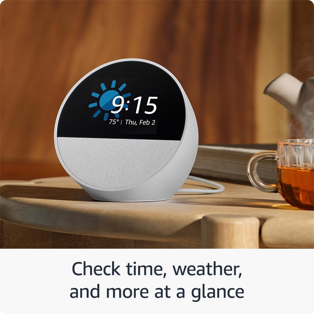 All-New  Echo Spot (2024 Release), Smart Alarm Clock with Vibrant Sound + Alexa, Black