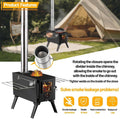 Hot Tent Stove,  Wood Burning Stove, Portable Wood Stove with 6 Stainless Chimney Pipes for Outdoor Heating & Cooking, Ice Fishing, Hunting