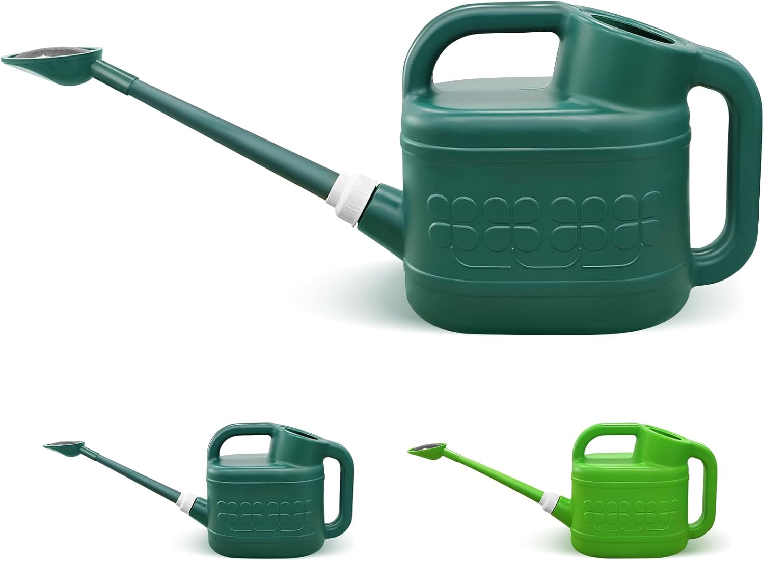 2 Gallon Watering Can for Outdoor Plants with Removable Long Spout and Stainless Steel Sprinkler Head, Large Plastic Watering Can for Garden Flowers Plants