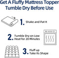 Mattress Topper Queen for Back Pain, Extra Thick Mattress Pad Cover, Plush Pillow Top Overfilled with down Alternative, Deep Elastic Pocket, White