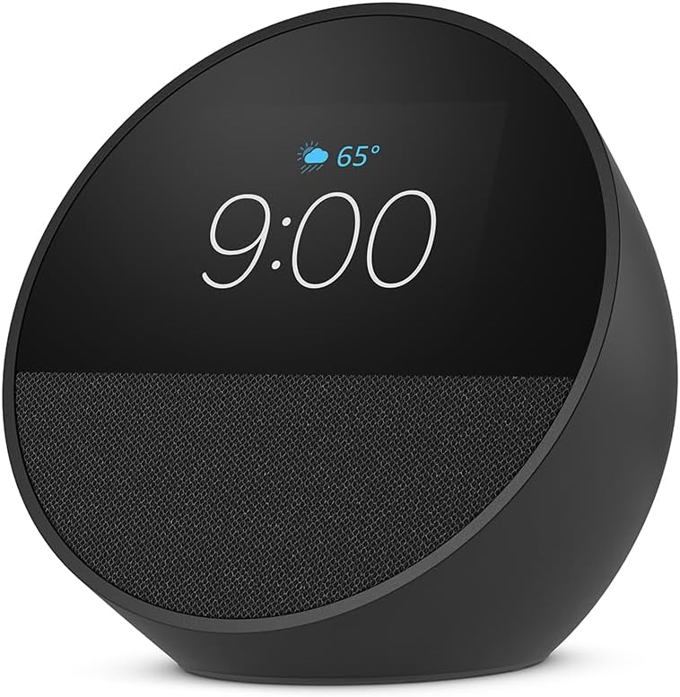 All-New  Echo Spot (2024 Release), Smart Alarm Clock with Vibrant Sound + Alexa, Black