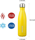 Insulated Water Bottles -17Oz/500Ml -Stainless Steel Water Bottles, Sports Water Bottles Keep Cold for 24 Hours and Hot for 12 Hours,Bpa Free Water Bottles,Goldenrod