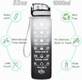 Water Bottle, Leakproof BPA & Toxic Free, Motivational Water Bottle with Times to Drink and Straw, Fitness Sports Water Bottle with Strap for Office, Gym, Outdoor Sports