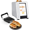 Quick Touch Screen Toaster, 2-Piece Intelligent Toaster Made of Stainless Steel in Black and White for Free Shipping