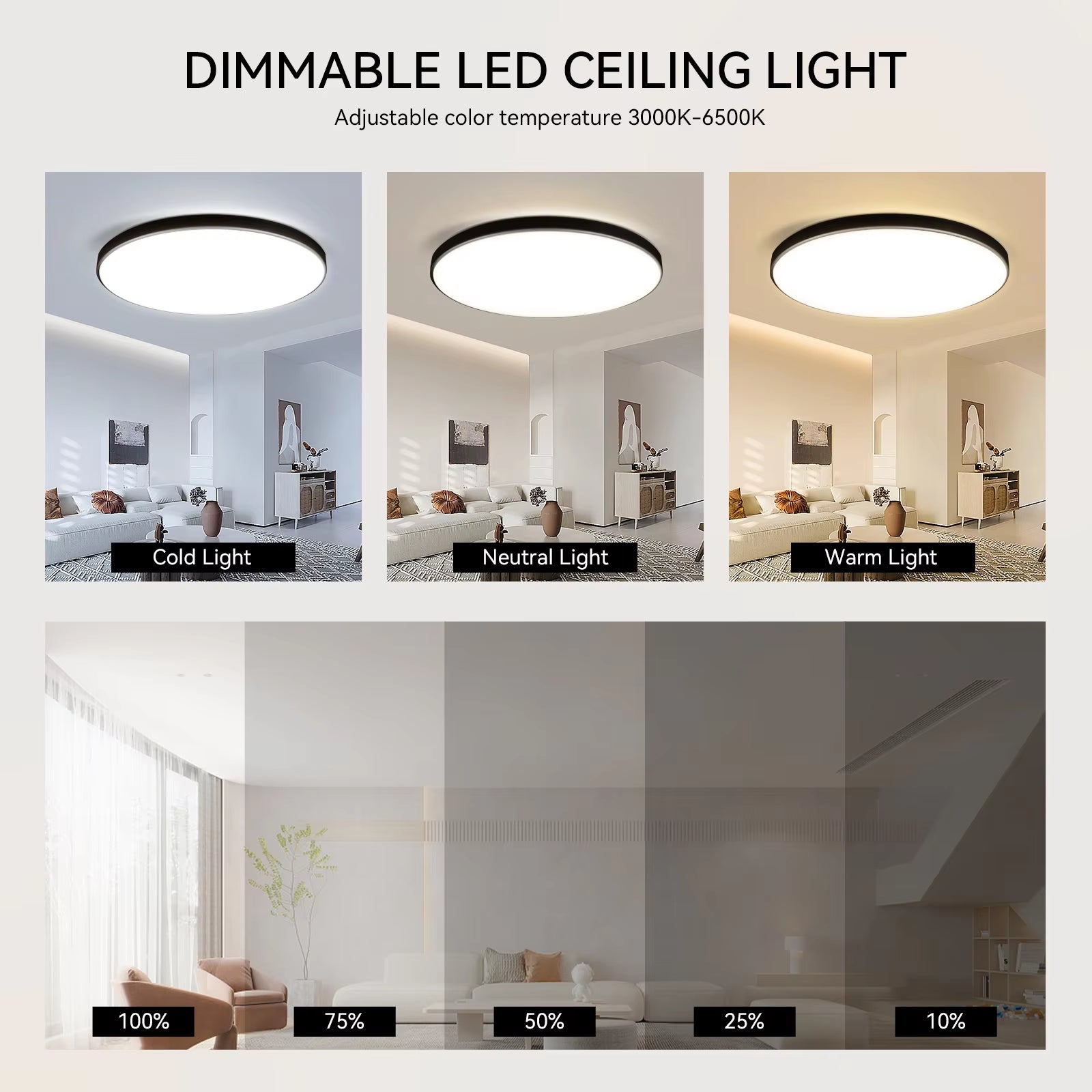 LED Ceiling Lamp Remote Control Ceiling Chandelier Modern Lustre Smart Dimmable Led Ceil Lighting Fixture for Living Room Home