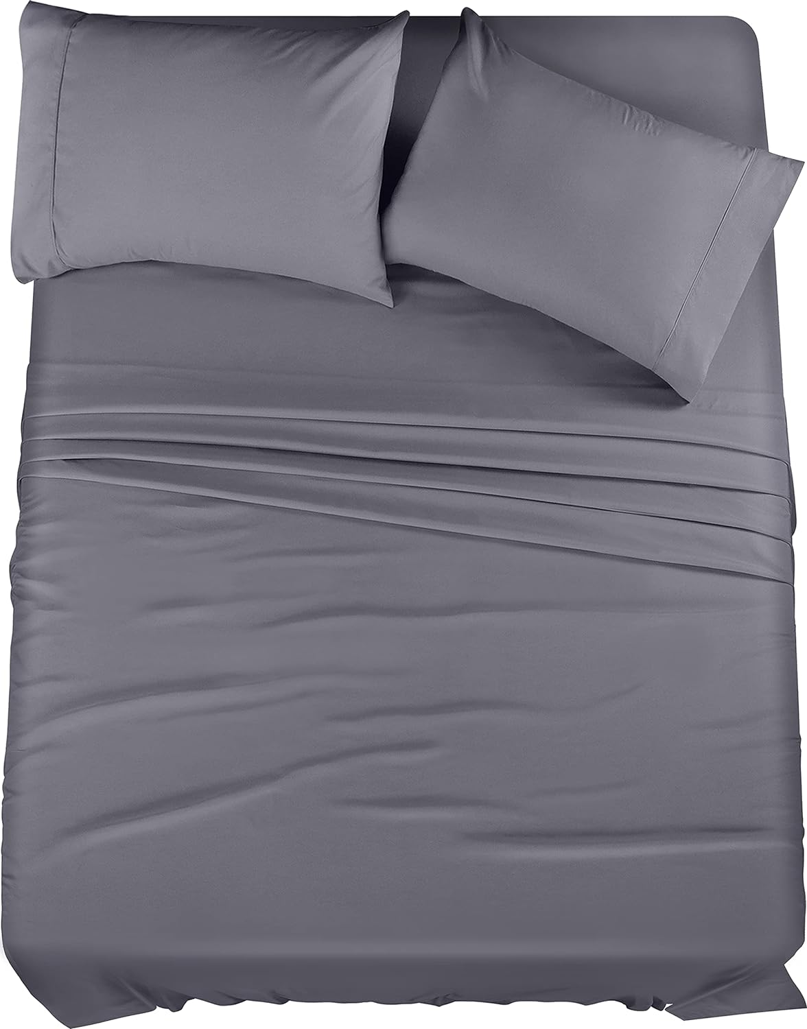 Queen Bed Sheets Set - 4 Piece Bedding - Brushed Microfiber - Shrinkage and Fade Resistant - Easy Care (Queen, Grey)