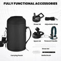 Insulated Water Bottle 64 Oz, Triple Wall Vacuum Stainless Steel (Cold for 48 Hrs), Leak Proof & Non-Bpa, Half Gallon Water Flask Jug with Paracord Handle & Straw Spout Lids