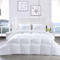 Comforters Queen Size, All Season Duvet Insert, down Alternative Box Stitched Bed Comforter with Corner Tabs, Machine Washable (White)