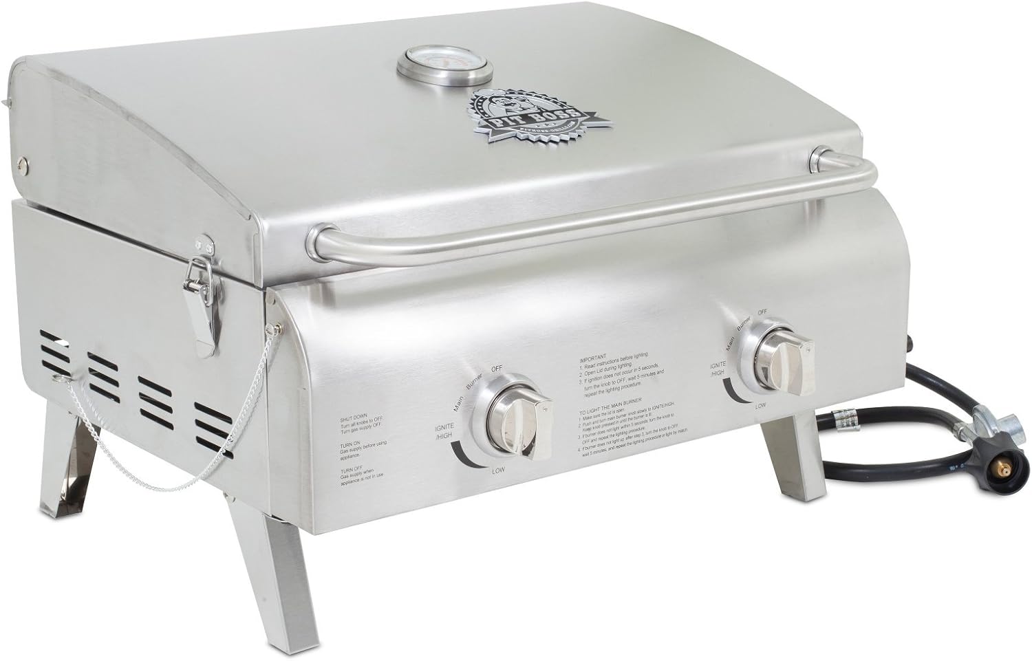 Grills 75275 Stainless Steel Two-Burner Portable Grill