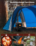 Wood Stove, Outdoor Wood Burning Stove, Camping Stove, Portable Tent Stove with Heat Control Stovepipe & Elbow Pipe for Outdoor Cooking, Camping and Ice-Fishing