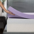 Lavender Infused Memory Foam Mattress Topper, Twin XL, 3 Inch, Ventilated Design - Lavender Topper