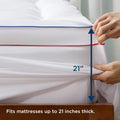 Pillow Top Mattress Topper Queen - Fluffy Mattress Pad Cover with Deep Pocket Fits up to 21