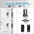 Smart Fingerprint Door Lock with Handle Set, Full App Control, Keyless Entry Door Lock, Electronic Digital Touchscreen Keypad, Deadbolt Smart Locks for Front Door, Auto Lock, Black