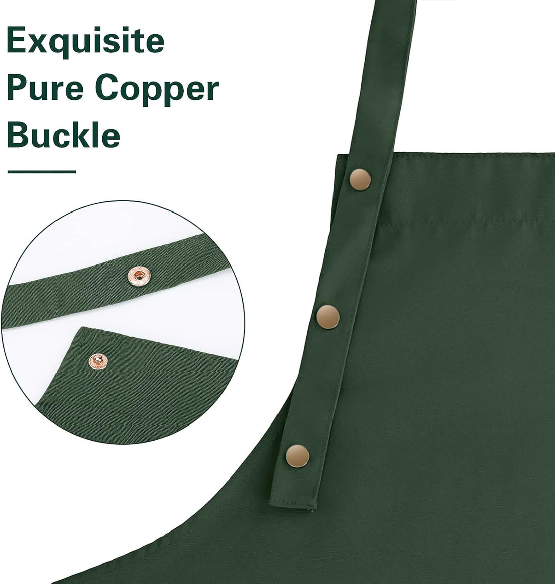 Apron for Men Women with Adjustable Straps and Large Pockets, Canvas Cotton Cooking Kitchen Chef Bib Aprons Waterproof Green